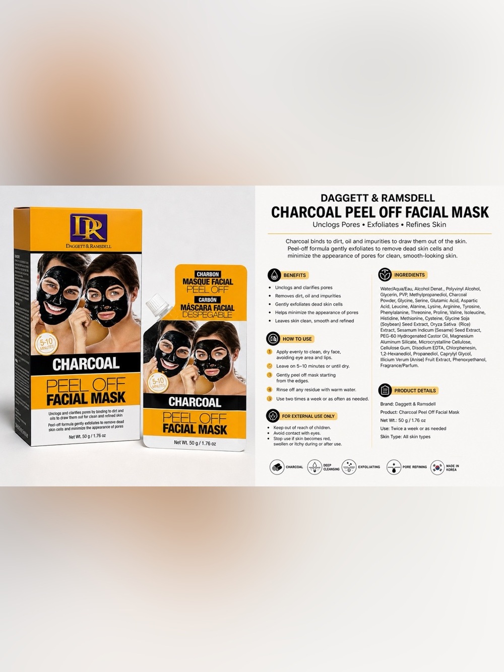 NEW Charcoal Peel-Off Face Mask 🖤 Deep Clean + Pore Detox!